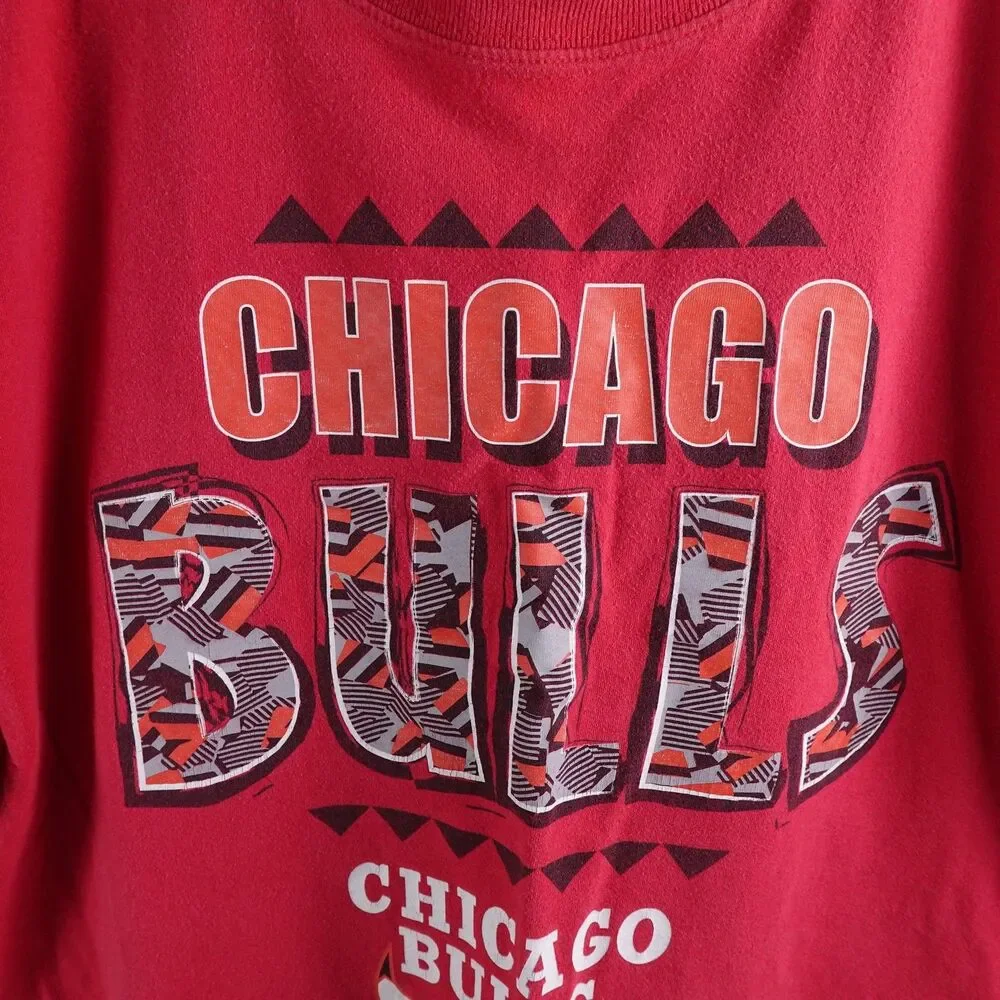 Chicago Bulls Shirt Mens XL Red NBA Basketball Windy City Tee Mitchell & Ness